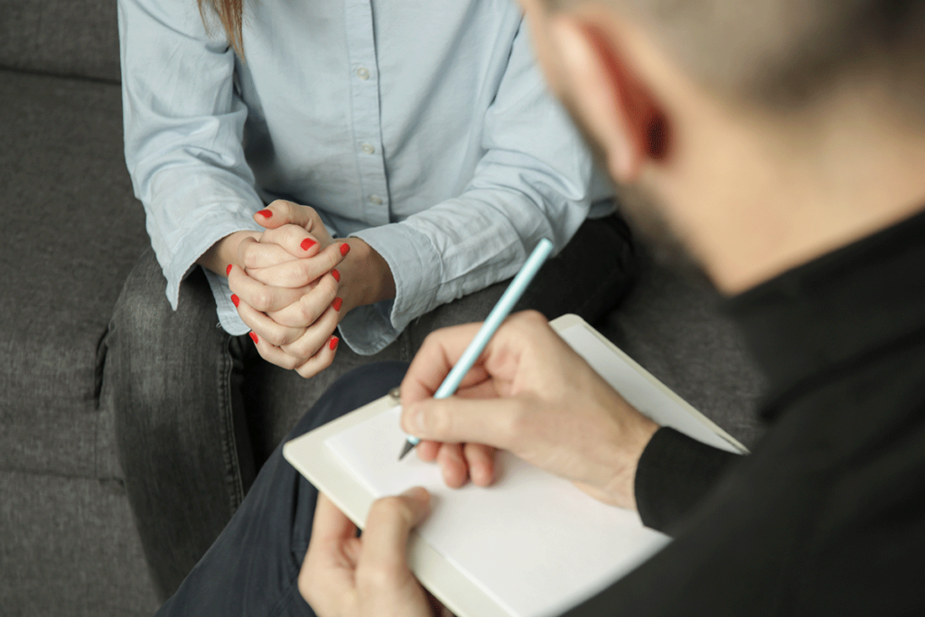 a woman begins anxiety treatment in flint michigan